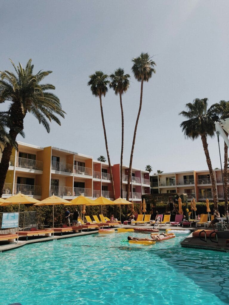 pool side at palm springs hotel